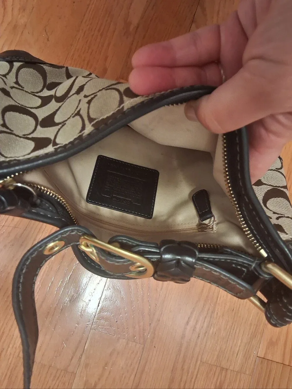 Coach Bleecker Signature Small Zip Hobo Shoulder Bag 11430